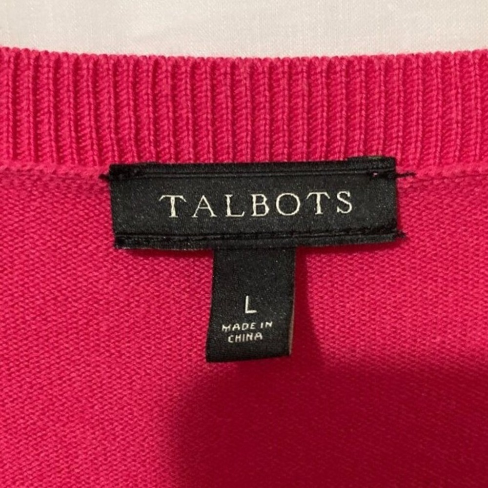 Talbots Cardigan Sweater Womens Large Pink Prep Core Layer Basic Classic Work - Picture 3 of 7